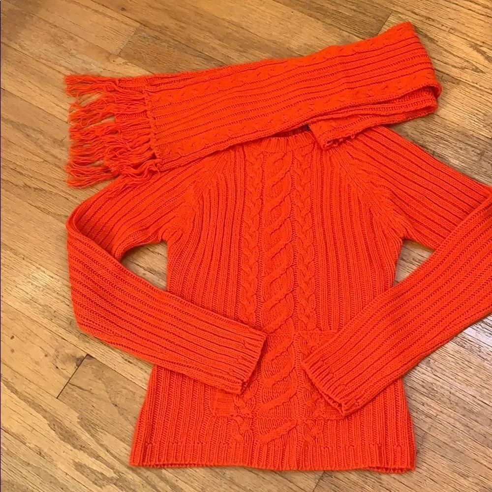 Orange Sweater and Scarf